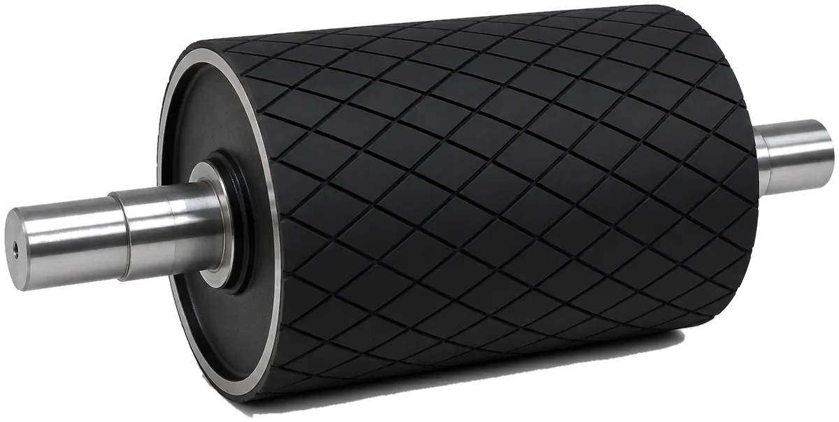 Diamond Grooved Rubber Lagging